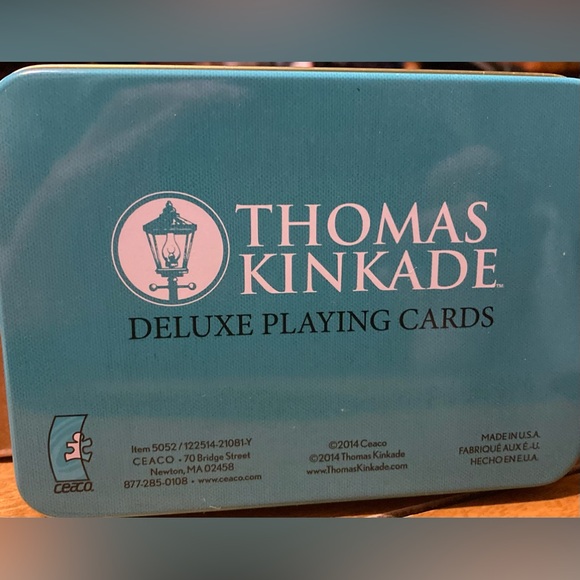 NWT Thomas Kinkade 2 Decks Of Playing Cards In A Decorative Keepsake Tin - Picture 4 of 9